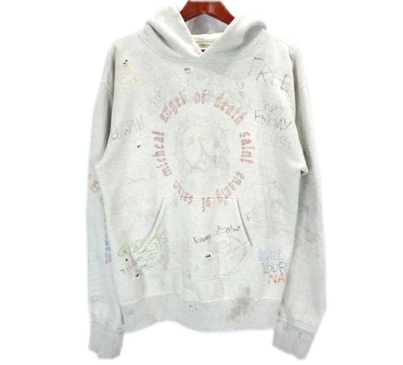 SAINT MICHAKLE セントマイケル 20AW ロゴ ダメージ加工 フーディ パーカー