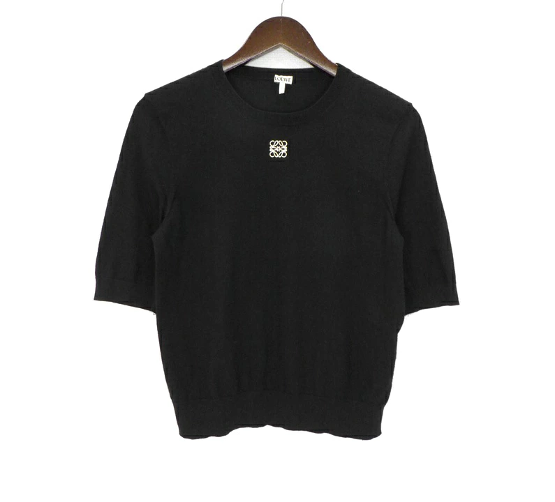LOEWE ロエベ アナグラム ロゴ 刺繍 ニット 半袖 Tシャツ