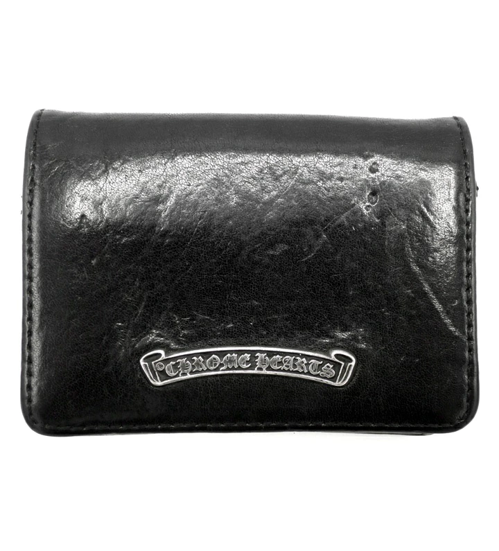 CHROME HEARTS クロムハーツ アーチロゴ プレート 3ポケット レザー カードケース
