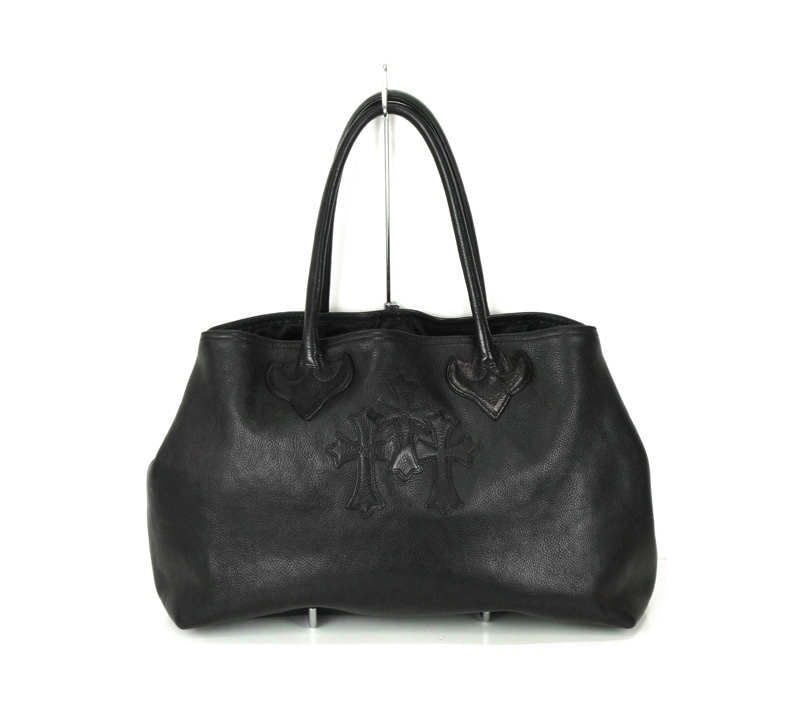 CHROME HEARTS クロムハーツ TOTE W SNP 3CEME 3 セメタリー クロス パッチ レザー トート バッグ