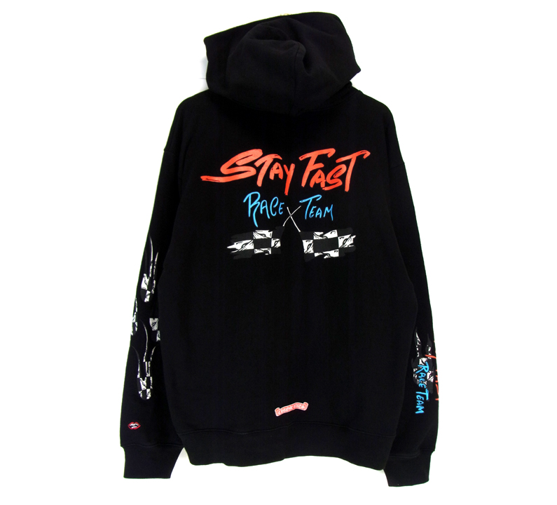 CHROME HEARTS クロムハーツ × MATTY BOY マッティボーイ PPO STAY FAST RACE TEAM HD PLVR ステイ ファースト バック プリント プル オーバー パーカー