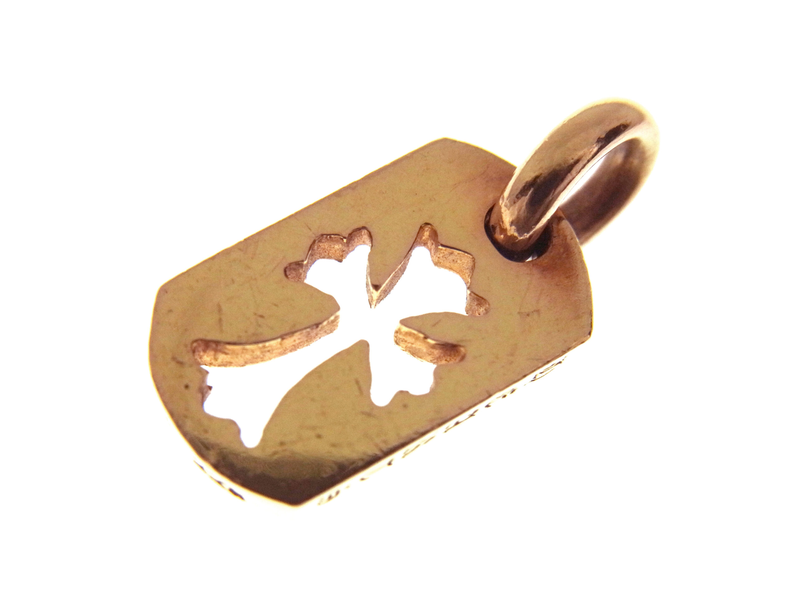 CHROME HEARTS クロムハーツ 22K DT TNY CO CRS タイニー ドッグタグ カットアウト クロス ゴールド チャーム ネックレストップ