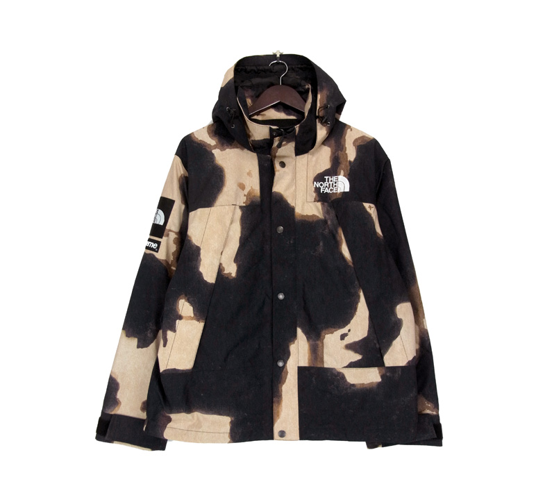 Supreme シュプリーム × THE NORTH FACE ザノースフェイス 21AW Bleached Denim Print Mountain Jacket Black ジャケット