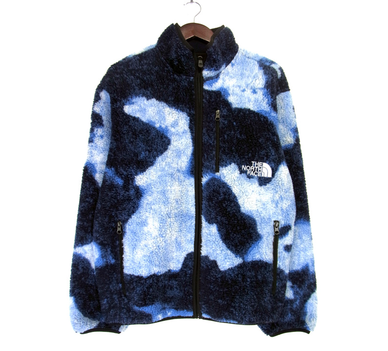 Supreme シュプリーム × THE NORTH FACE ザノースフェイス 21AW Bleached Denim Print Fleece Jacket ブリーチド デニム プリント フリース ジャケット