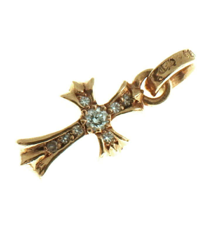 CHROME HEARTS クロムハーツ ベイビーファット PAVE ダイヤ チャーム ゴールド ネックレストップ