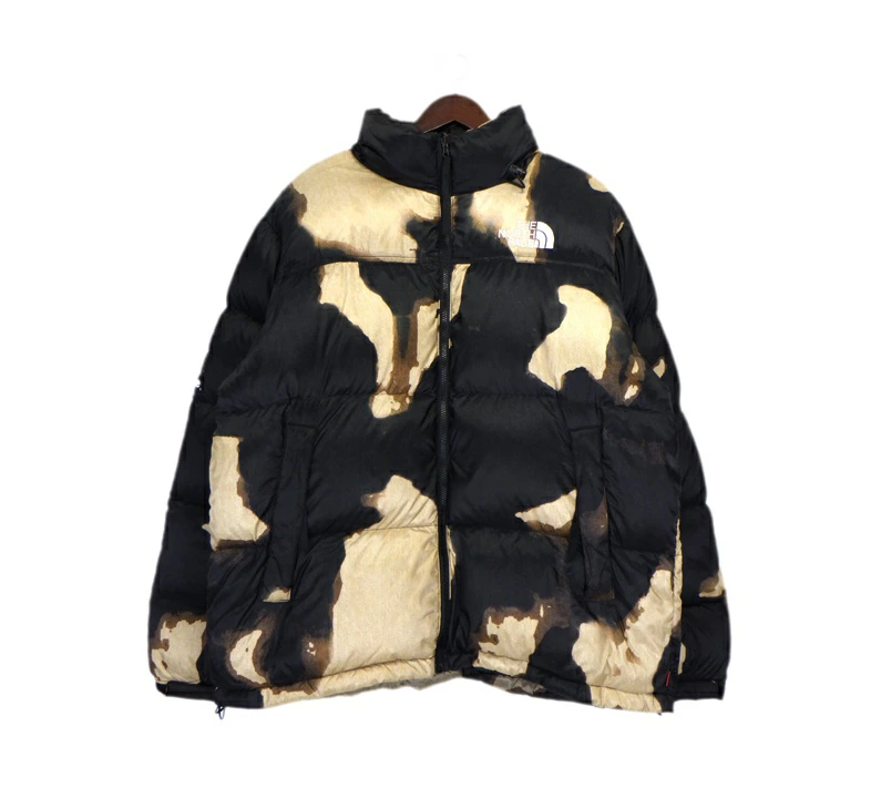 Supreme シュプリーム × THE NORTH FACE ノースフェイス 21AW ブリーチド デニム プリント ヌプシ ダウン ジャケット