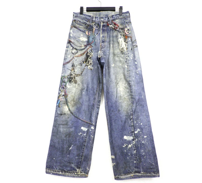 Acne Studios アクネステュディオス トロンプルイユ キーチェーン プリント デニム パンツ