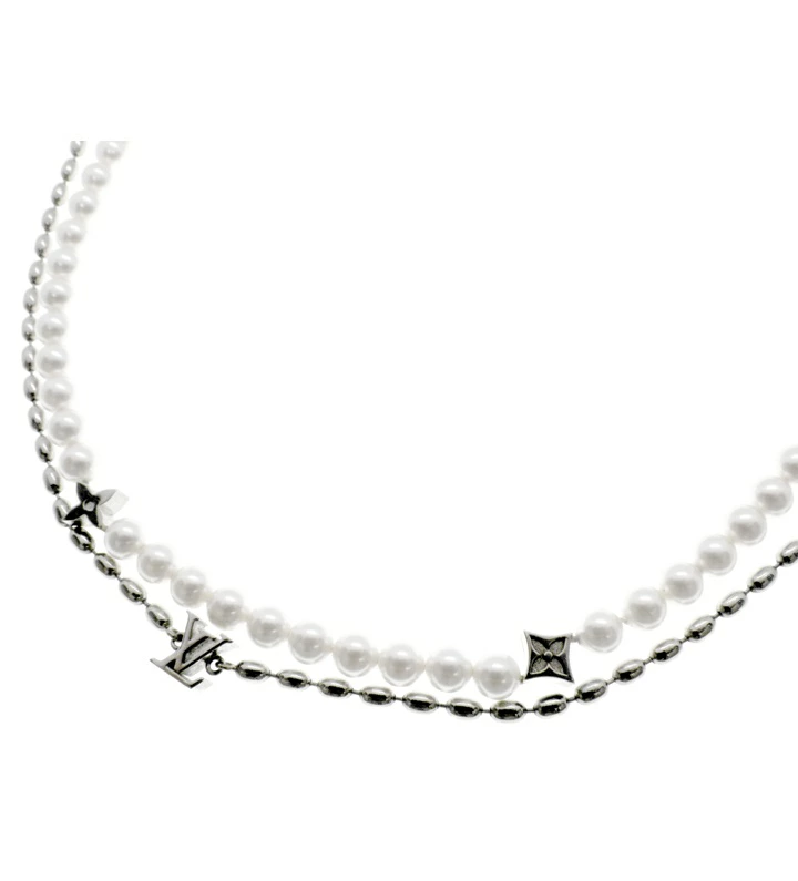 LOUIS VUITTON ルイヴィトン モノグラム パール フュージョン ネックレス ペンダント