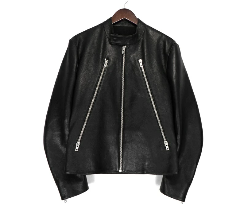 Maison Margiela 14 メゾンマルジェラ ハの字 八の字 ジップ ゴートレザー シングルライダース ジャケット