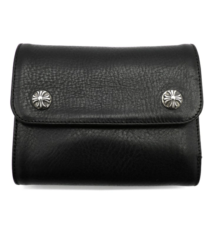 CHROME HEARTS クロムハーツ クロスボール ボタン レザー ウォレット 財布