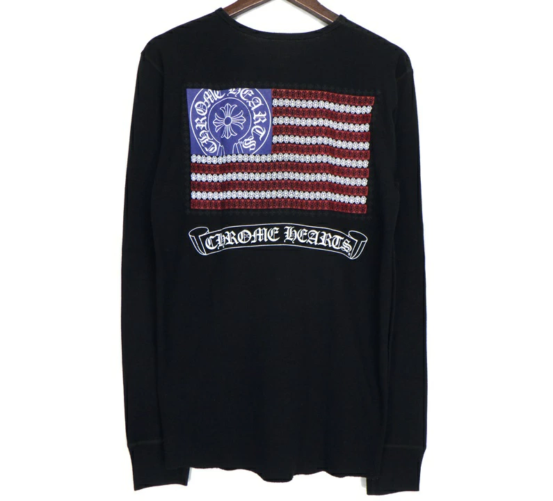 CHROME HEARTS クロムハーツ アメリカンフラッグ バック プリント サーマル ロングスリーブ 長袖 カットソー