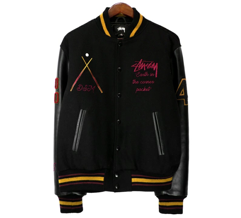 STUSSY ステューシー 40周年記念 ロゴ刺繡 バーシティ ジャケット