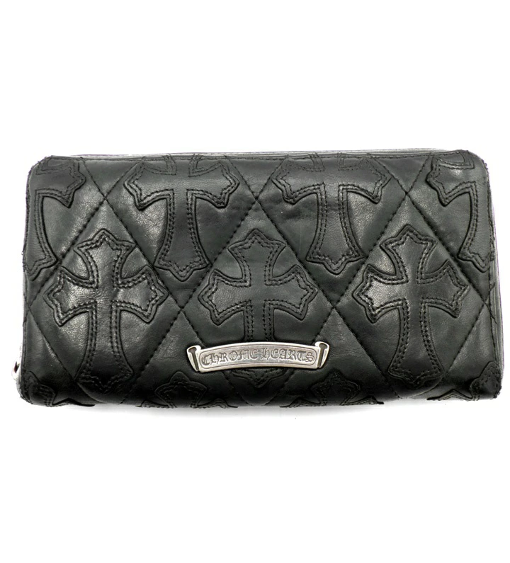 CHROME HEARTS クロムハーツ セメタリークロス キルティング レザー ウォレット 財布