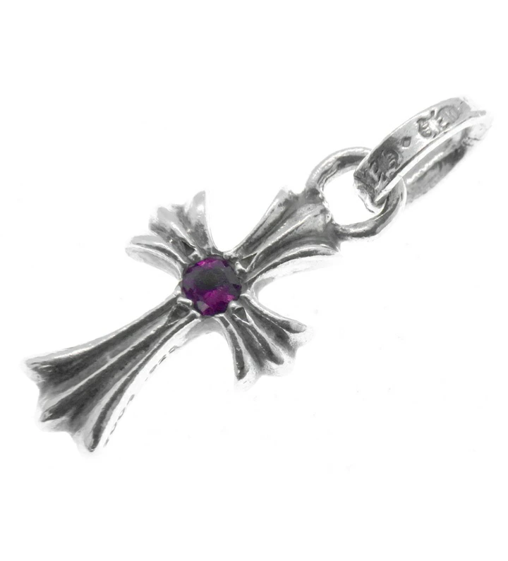 CHROME HEARTS クロムハーツ ベイビーファット 1 ピンク サファイア チャーム シルバー ネックレス トップ