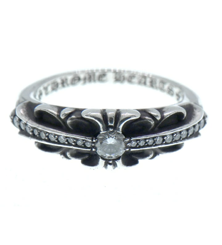 CHROME HEARTS クロムハーツ ベイビー クラシック フローラル クロス パヴェ ダイヤ シルバー