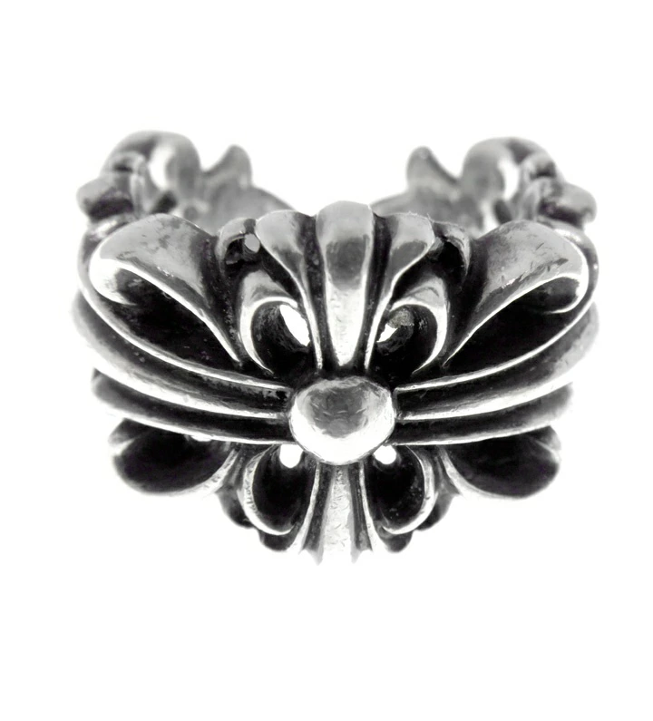 CHROME HEARTS クロムハーツ ダブル フローラル シルバー リング