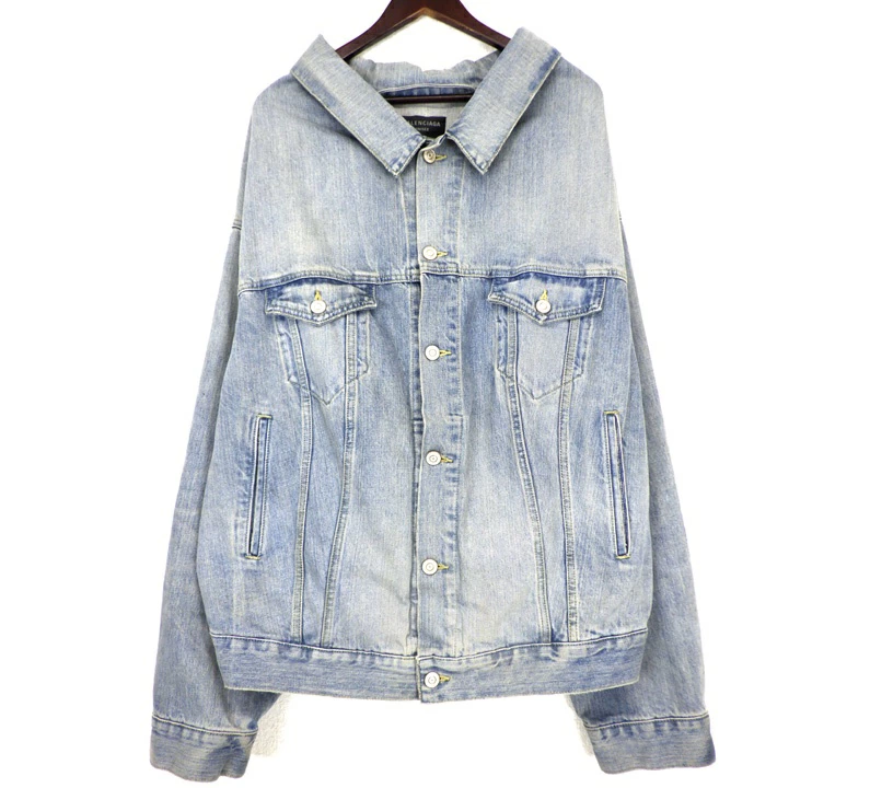 BALENCIAGA バレンシアガ オフショルダー オーガニック セルヴィッジ デニム ジャケット