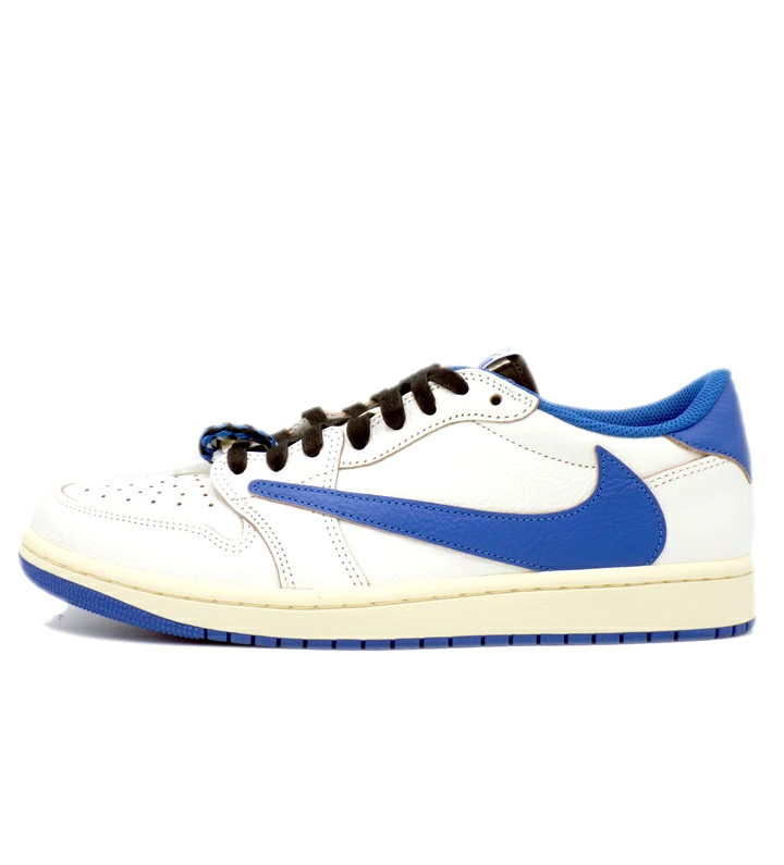 NIKE ナイキ × Travis Scott トラヴィススコット × Fragment フラグメント エア ジョーダン 1 ロー セイル ミリタリー ブルー スニーカー