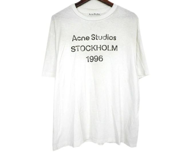 Acne Studios アクネストゥディオズ ダメージ加工 1996 ロゴ プリント 半袖 Tシャツ