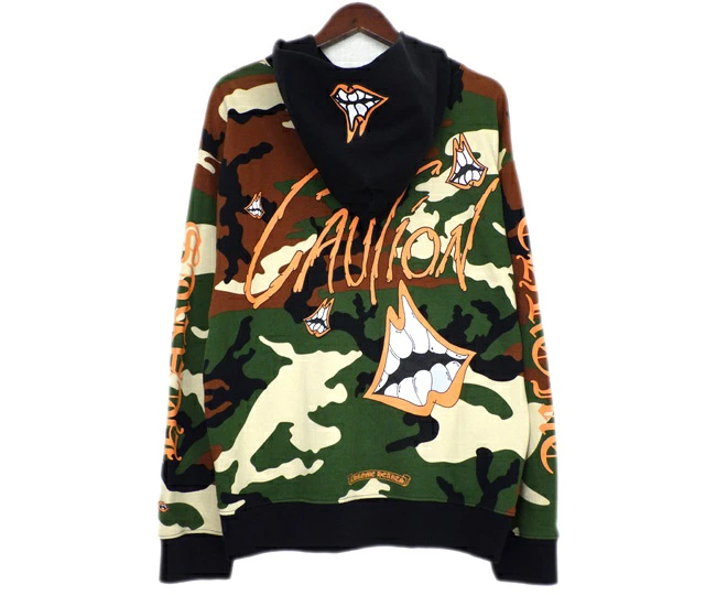 CHROME HEARTS クロムハーツ × MATTY BOY マッティボーイ コーション プリント プルオーバー フーディ パーカー